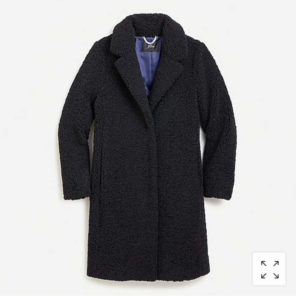 Jcrew Black Teddy Sherpa Coat